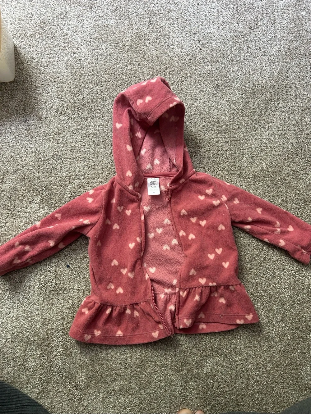 Carter's Heart-Print Hooded Puffer Jacket - Rose Pink
